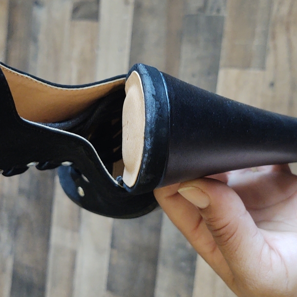 Wild Diva Lounge Black Chunky Platform Lace up Faux Suede Steampunk Heels sz 7.5 - Picture 8 of 13